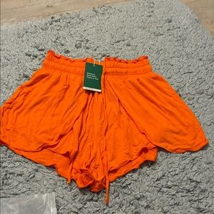 Frill High Waisted Elastic Waistband Drawstring Flowy Stacked Casual Shorts sz S